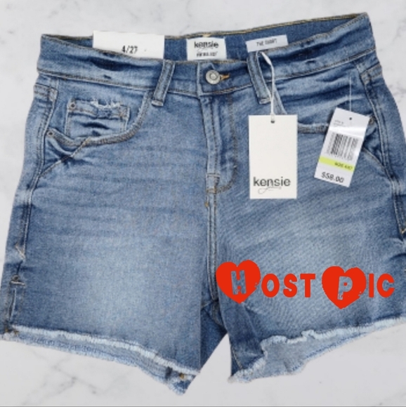 Kensie Pants - NWT Kensie Jean's size 4/27 denim raw edge short